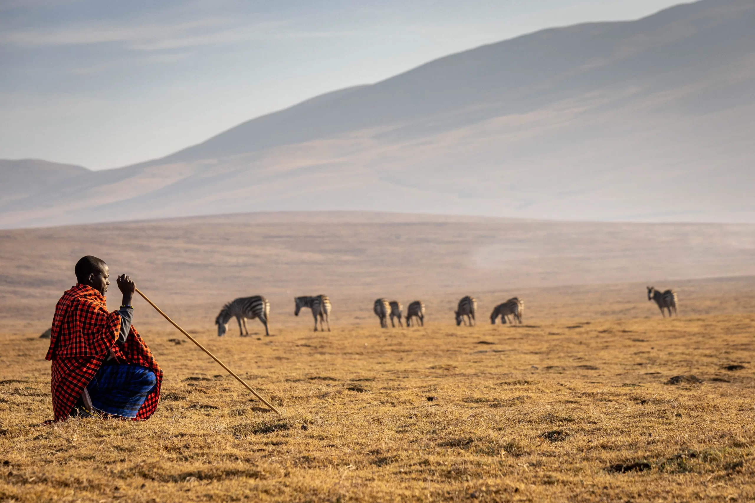 A masai warrior in Ngorongoro crater
